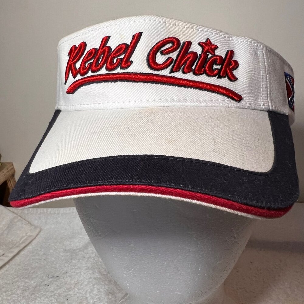 J Hats- Women's Vintage Sun Visor-Adjustable Strap Velcro-Embroidered USA Color